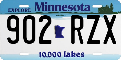 MN license plate 902RZX