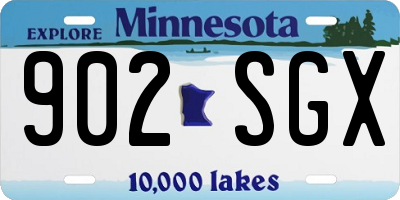 MN license plate 902SGX