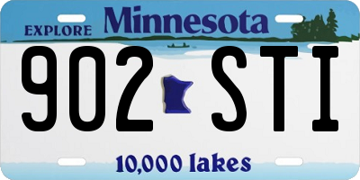 MN license plate 902STI