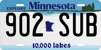 MN license plate 902SUB