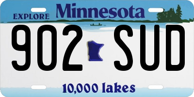 MN license plate 902SUD