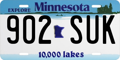 MN license plate 902SUK