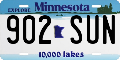 MN license plate 902SUN