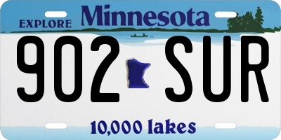 MN license plate 902SUR
