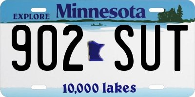 MN license plate 902SUT