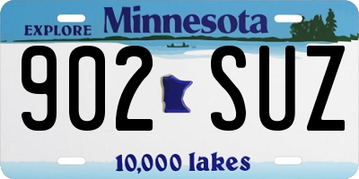 MN license plate 902SUZ