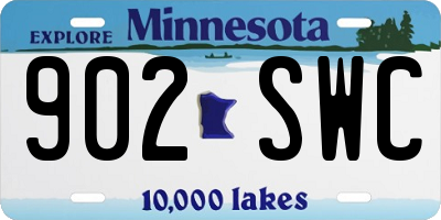 MN license plate 902SWC