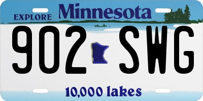 MN license plate 902SWG