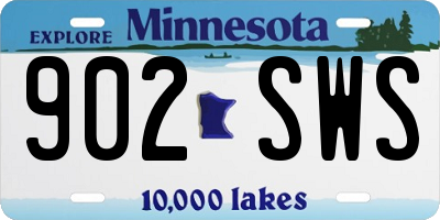 MN license plate 902SWS