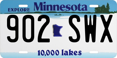 MN license plate 902SWX