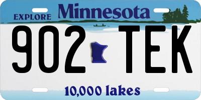 MN license plate 902TEK