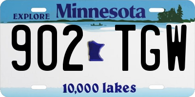 MN license plate 902TGW