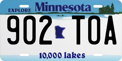 MN license plate 902TOA