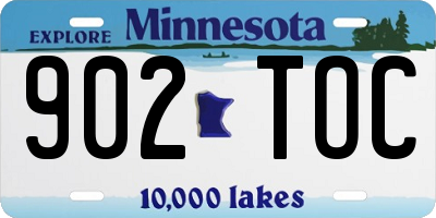MN license plate 902TOC