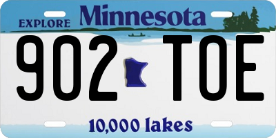 MN license plate 902TOE