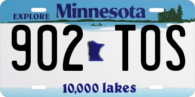 MN license plate 902TOS