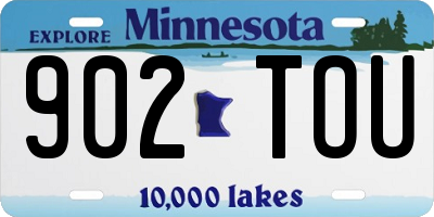 MN license plate 902TOU