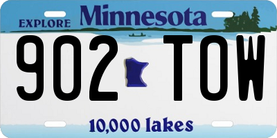 MN license plate 902TOW