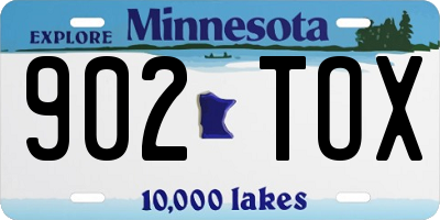 MN license plate 902TOX