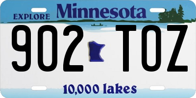 MN license plate 902TOZ