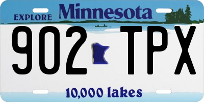 MN license plate 902TPX