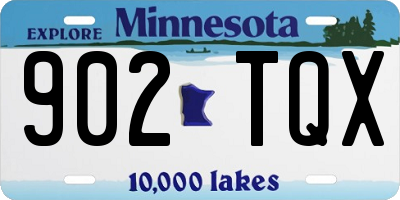 MN license plate 902TQX
