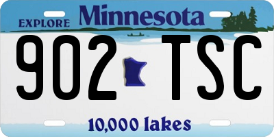 MN license plate 902TSC