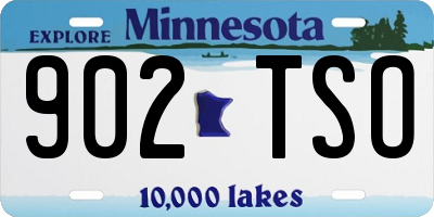 MN license plate 902TSO