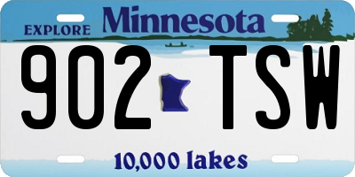 MN license plate 902TSW