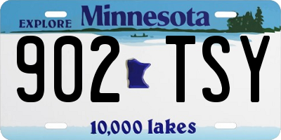 MN license plate 902TSY
