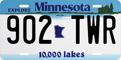 MN license plate 902TWR