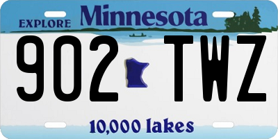 MN license plate 902TWZ