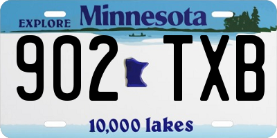 MN license plate 902TXB