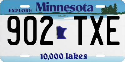 MN license plate 902TXE