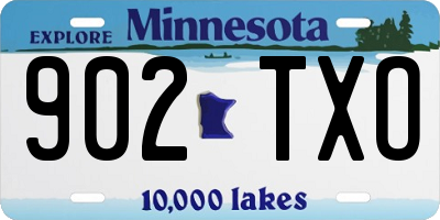 MN license plate 902TXO