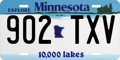 MN license plate 902TXV