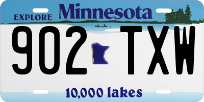 MN license plate 902TXW