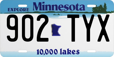 MN license plate 902TYX