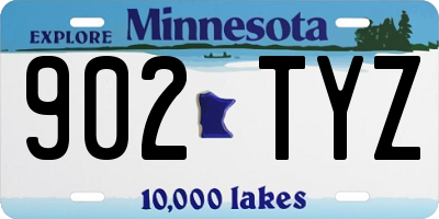 MN license plate 902TYZ