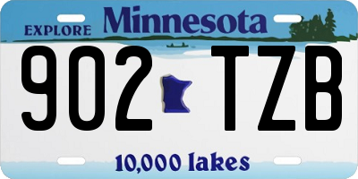 MN license plate 902TZB