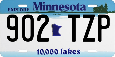 MN license plate 902TZP