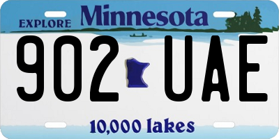 MN license plate 902UAE