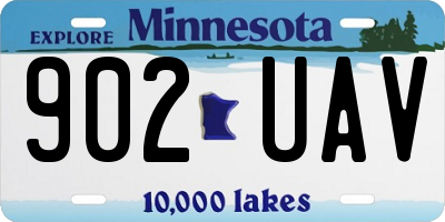 MN license plate 902UAV