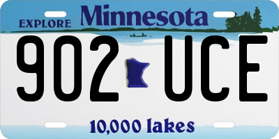 MN license plate 902UCE