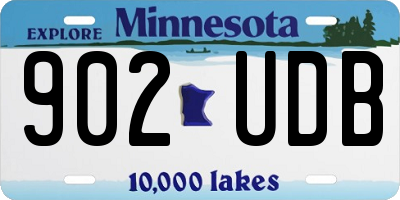 MN license plate 902UDB