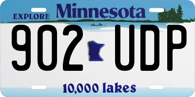 MN license plate 902UDP