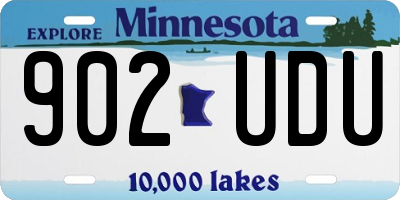 MN license plate 902UDU