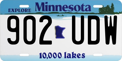 MN license plate 902UDW