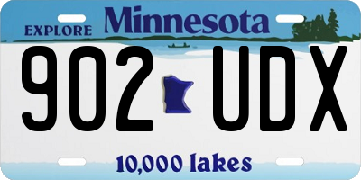 MN license plate 902UDX