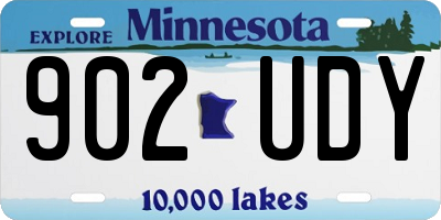 MN license plate 902UDY